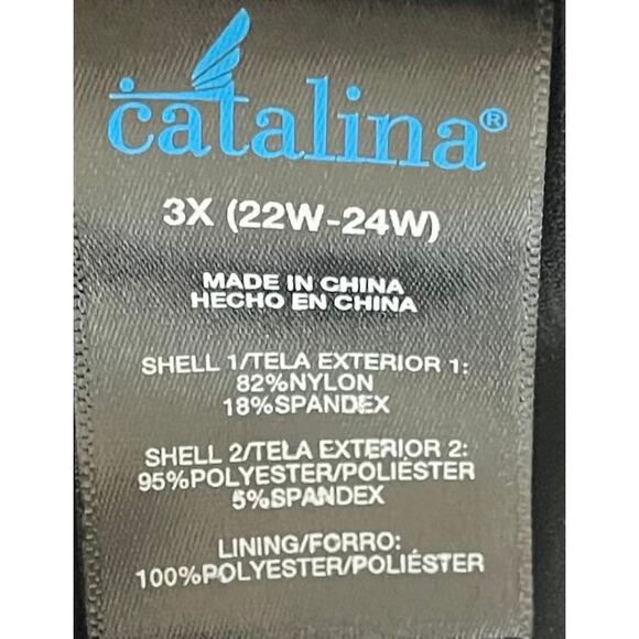 CATALINA SWIMWEAR TOP, SPAGHETTI STRAPS, PADDED BRA, WOMENS, 3X (22W-24W), BLACK - Picture 11 of 12